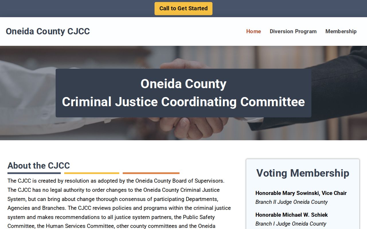 Oneida County criminal docket and local justice coordination information